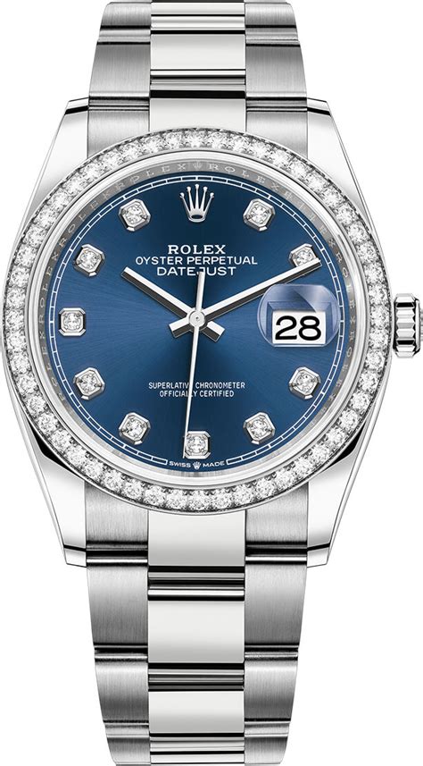 rolex oyster perpetual datejust blue face with diamonds